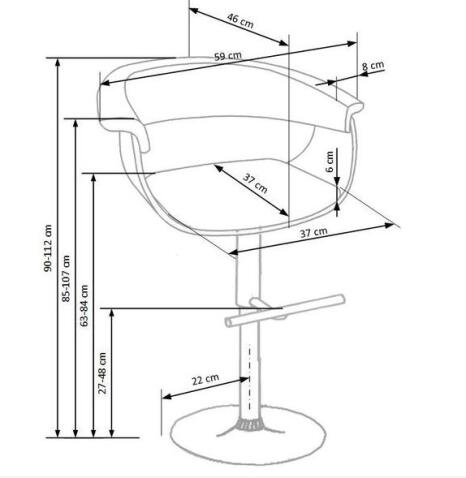 Стул барный HALMAR H45 дуб/черный