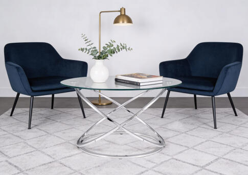 Стол журнальный SIGNAL EOS B прозрачный/хром