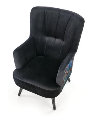 Кресло HALMAR PAGONI Bluvel 19 черный/черный