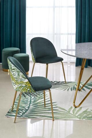 Стол обеденный HALMAR BONELLO серый мрамор/золотой 120