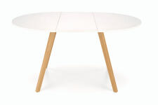 Стол обеденный HALMAR RUBEN белый матовый/натуральный 102-142/102