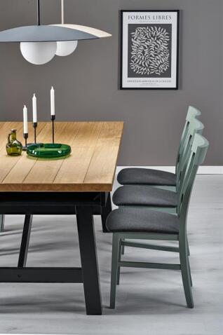 Стол обеденный HALMAR FIESTA дуб натуральный/черный 200-280/100