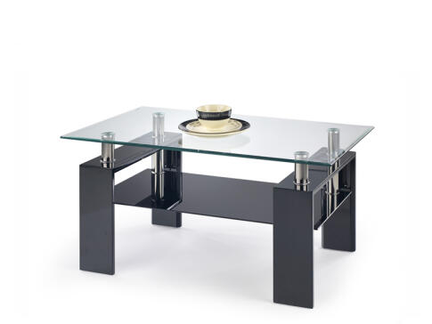Стол журнальный HALMAR DIANA H прозрачный/черный, 110/60/55 Стол журнальный HALMAR DIANA H прозрачный/черный, 110/60/55