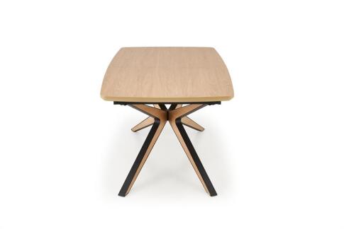 Стол обеденный HALMAR JAMES натуральный/черный/натуральный 160-220/90