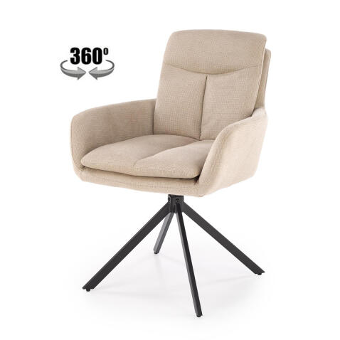 Стул HALMAR K536 бежевый/черный, поворотный