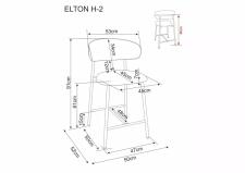 Стул барный SIGNAL ELTON H-2 Noelle 30 бежевый/орех