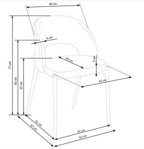Стул HALMAR K455 серый/черный