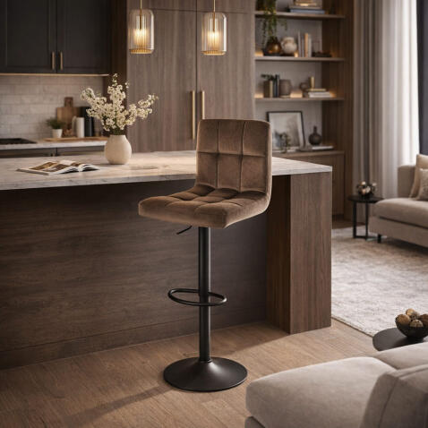 Стул барный SIGNAL C105 Velvet Bluvel 40 темно-бежевый/черный
