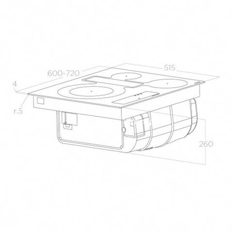 Поверхность индукционная ELICA NIKOLATESLA FIT 3Z BL/A/72
