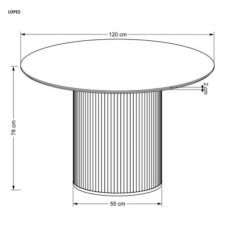 Стол обеденный HALMAR LOPEZ дуб натуральный 120