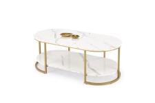 Стол журнальный HALMAR KALUA белый/золотой 120/60