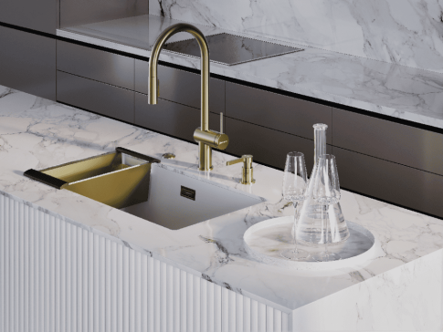 Смеситель для кухни Omoikiri Tahara SB LG золото