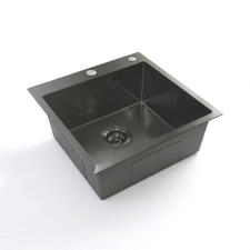 Кухонная мойка из нержавейки BLANTEK FS-5050HN Honeycomb Nano black ECO