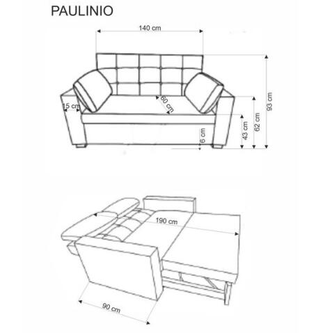 Диван HALMAR PAULINIO раскладной, бежевый
