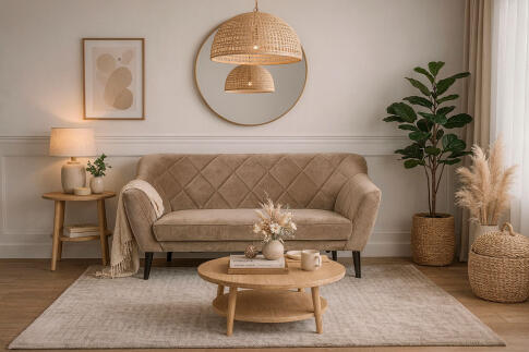 Диван SIGNAL KARO 2 Velvet Bluvel 40 темно-бежевый/венге