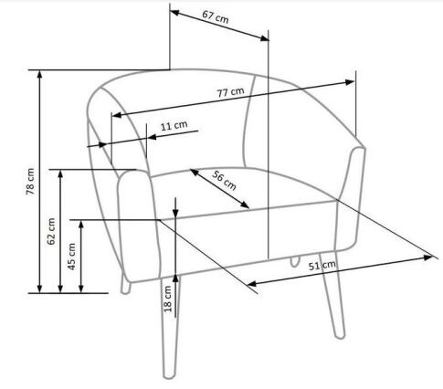 Кресло HALMAR GRIFON 2 кремовый/натуральный