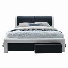 Кровать HALMAR CASSANDRA S белый/черный, 140/200