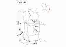 Стул барный SIGNAL KIOTO H-2 t.255 светло-бежевый/орех
