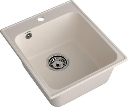 Кухонная мойка GRANFEST QUARZ Z-17 белый + сифон