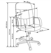 Кресло компьютерное HALMAR DENZEL экокожа, черный/черный