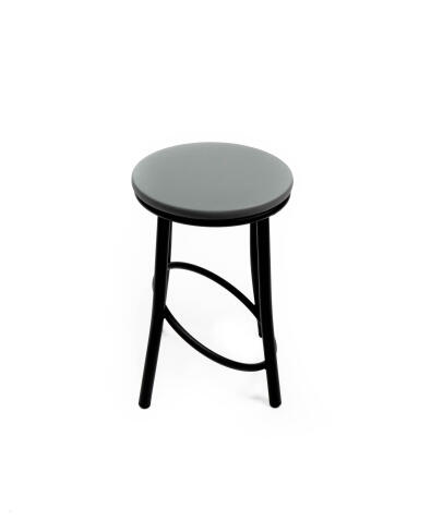 Табурет ВВР Сфера серый/черный, экокожа