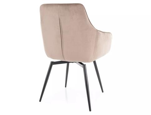 Стул SIGNAL MARLO Velvet Bluvel 40 темно-бежевый/черный, поворотный