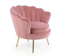 Кресло HALMAR AMORINITO светло-розовый/золотой