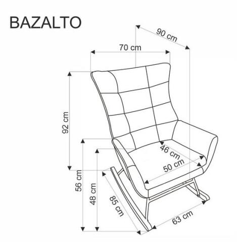 Кресло-качалка HALMAR BAZALTO черный