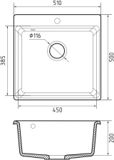 Кухонная мойка GRANFEST LEVEL LV-510 черный
