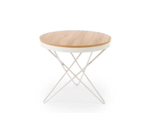 Стол журнальный HALMAR LEILA натуральный/белый