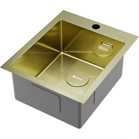 Кухонная мойка из нержавейки Omoikiri Akisame 41-LG светлое золото