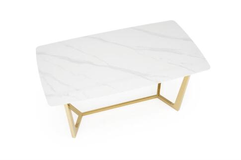 Стол обеденный HALMAR CLEMENTE белый мрамор/золотой 160/90