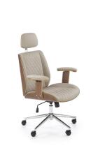 Кресло компьютерное HALMAR TIMBER бежевый/орех