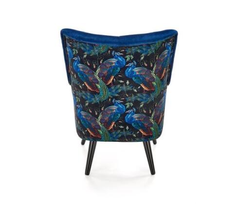 Кресло HALMAR PAGONI Bluvel 86 темно-синий/черный