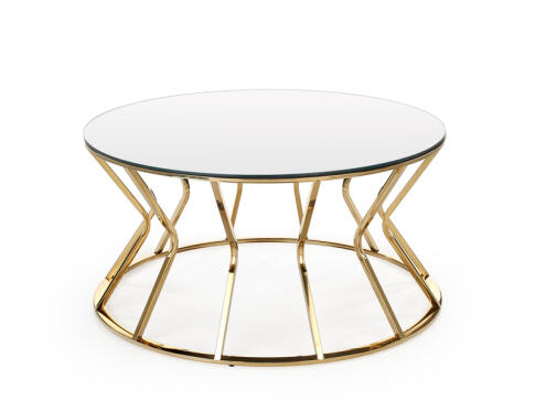 Стол журнальный HALMAR AFINA зеркало/золотой, 90/46