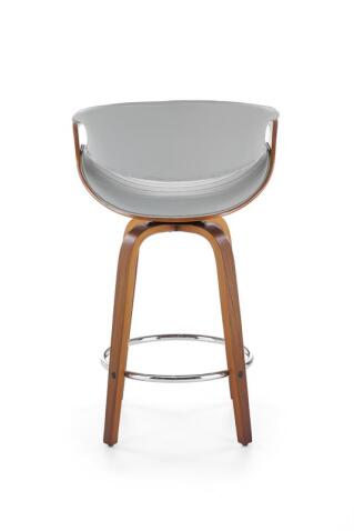 Стул барный HALMAR H123 серый/орех