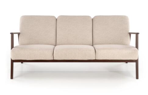 Диван HALMAR MILANO 3S tap. Castel 15 бежевый/орех