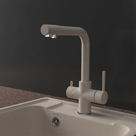 Смеситель для кухни GRANFEST QUARZ Z-5423 песочный