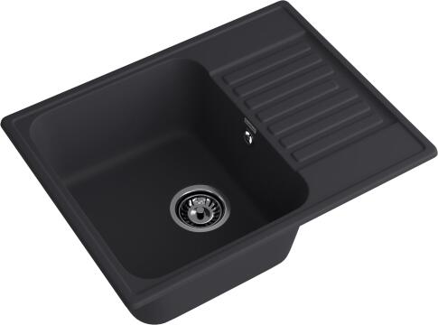 Кухонная мойка GRANFEST QUARZ Z-13 черный + сифон