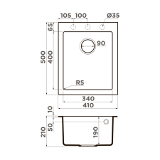 Кухонная мойка Omoikiri Bosen 41A-GR Artceramic/Leningrad grey