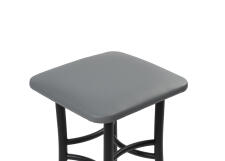 Табурет ВВР Квадрат Серый/черный, экокожа