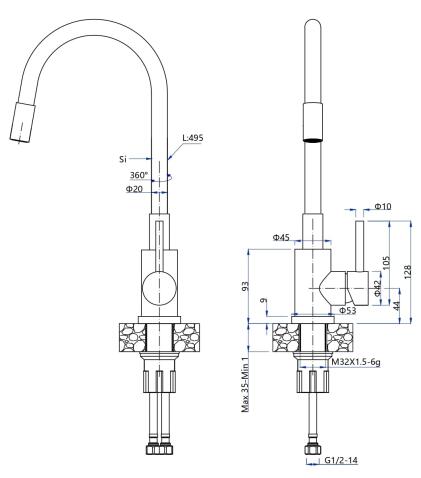 Смеситель для кухни GRANFEST 5433