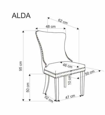 Стул HALMAR ALDA серый/черный