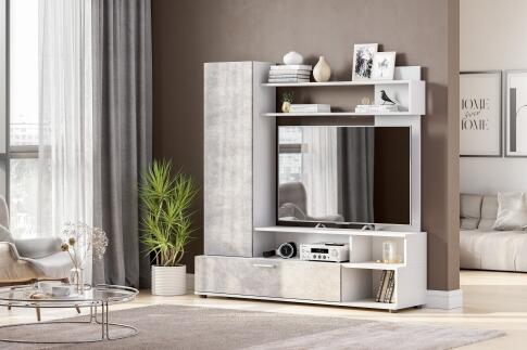 Мебель для гостиной К NN Мебель МГС 9 Белый/Цемент светлый