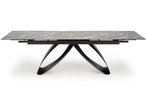 Стол обеденный HALMAR HILARIO черный мрамор/черный 180-260/90