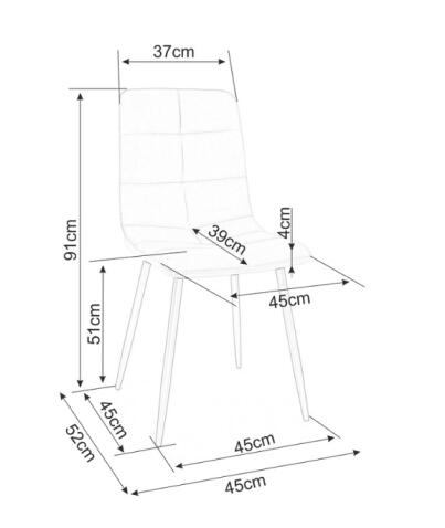 Стул SIGNAL IVO Velvet Bluvel 14 серый/черный