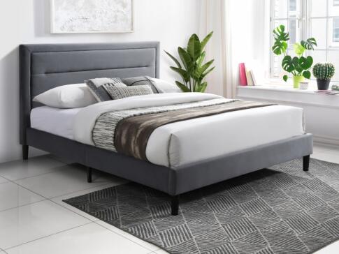 Кровать SIGNAL MALAGA Velvet Bluvel 14 серый/черный 140/200