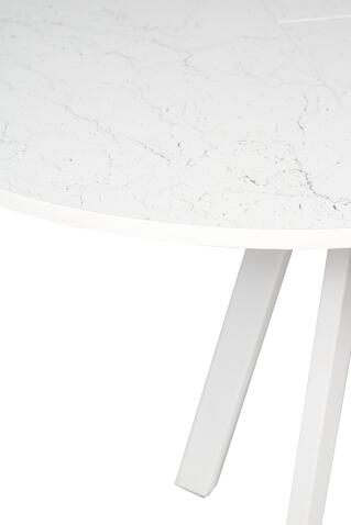 Стол ВВР Элип-2 Мрамор марквина белый/белый профиль