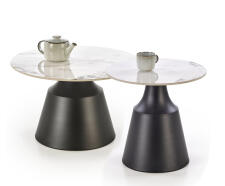 Комплект HALMAR MAGNETA (2 стола журнальных) белый мрамор/черный