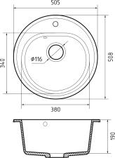 Кухонная мойка GRANFEST RONDO R-510 графит Кухонная мойка GRANFEST RONDO R-510 графит